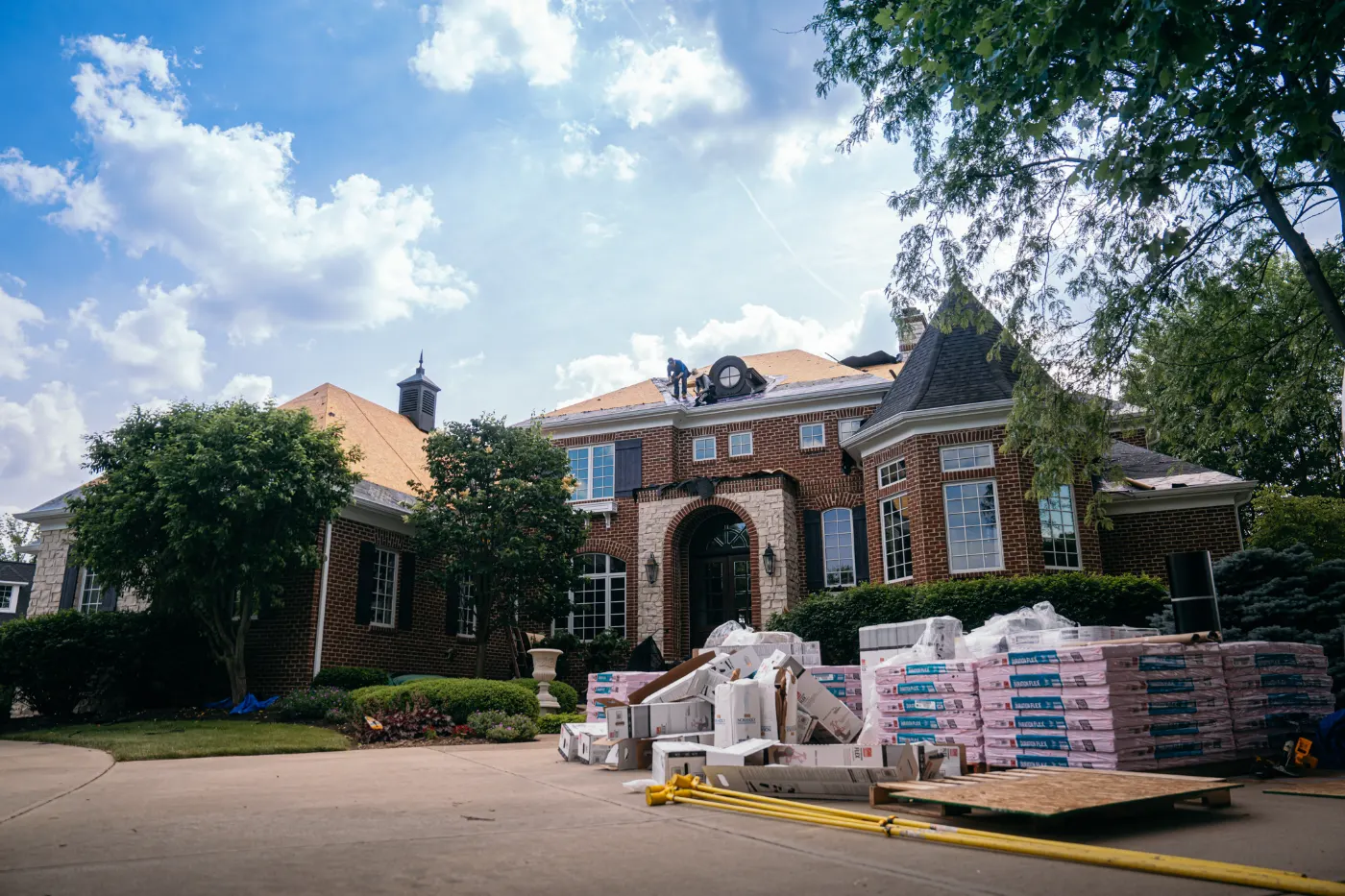 Storm damage documentation on a The Parks at Prestwick commercial building